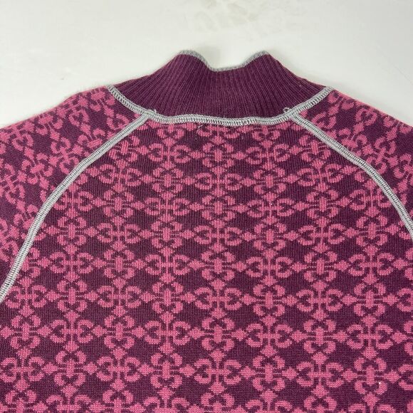 Cabela's Maroon Merino Wool Blend Nordic Zip Up Cardigan Size L - Picture 9 of 11